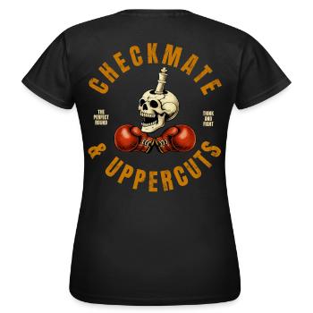 Checkmate & Uppercuts  - T-shirt Femme - noir - Dos - AI Model Female 172 dark (172cm)