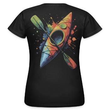 Kayak coloré - sports aquatiques Splash Art - T-shirt Femme - noir - Dos - AI Model Female 172 dark (172cm)