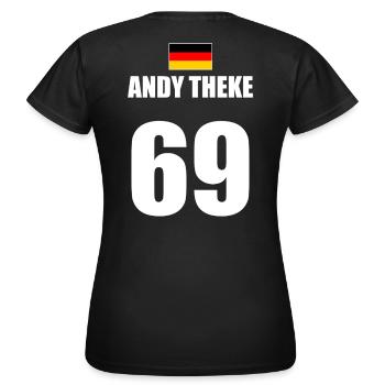 Design du justaucorps Malle Malle 2026 Andy Counter Funny - T-shirt Femme - noir - Dos - AI Model Female 172 dark (172cm)