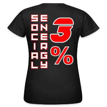 Soziale Energie 3 Prozent – Boldi Graphics - Frauen T-Shirt - Schwarz - Hinten - AI Model Female 172 dark (172cm)