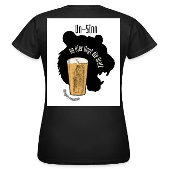 im Bier liegt die Kraft - Frauen T-Shirt - Schwarz - Hinten - AI Model Female 172 dark (172cm)