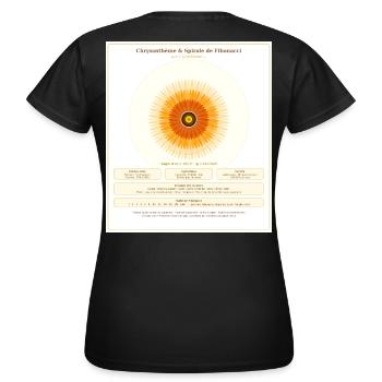 Chrysantème et Spirale de Fibonacci - T-shirt Femme - noir - Dos - AI Model Female 172 dark (172cm)