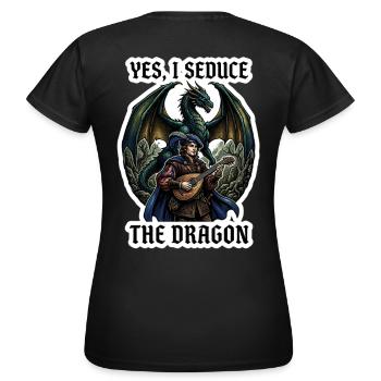 Yes I Seduce The Dragon Bard RPG Art - T-shirt Femme - noir - Dos - AI Model Female 172 dark (172cm)