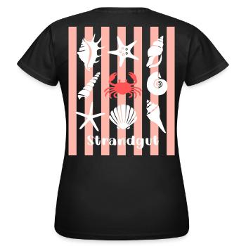 Strandgut Muscheln Seesterne und Krebs - Frauen T-Shirt - Schwarz - Hinten - AI Model Female 172 dark (172cm)