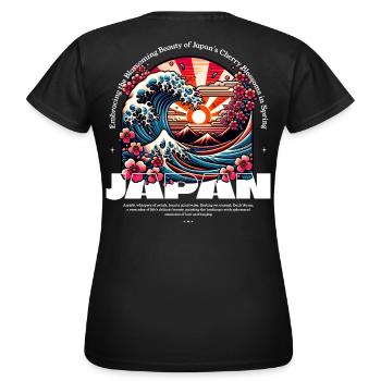 Vague de Sakura Beauty Épanouie du Japon - T-shirt Femme - noir - Dos - AI Model Female 172 dark (172cm)