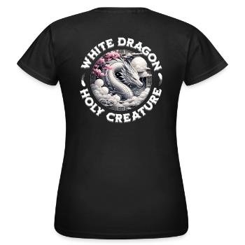 Dragon Blanc : Créature Sacrée - T-shirt Femme - noir - Dos - AI Model Female 172 dark (172cm)