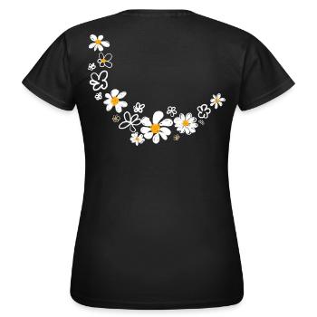 Guirlande florale - T-shirt Femme - noir - Dos - AI Model Female 172 dark (172cm)