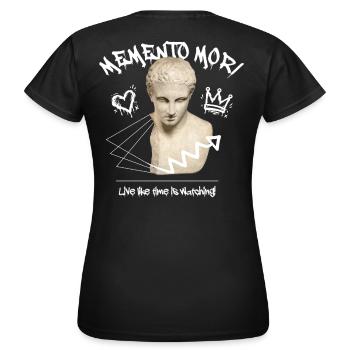 Memento Mori Streetwear - Frauen T-Shirt - Schwarz - Hinten - AI Model Female 172 dark (172cm)