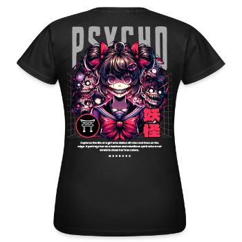 Psycho Madness : Fille de l’Horreur d’Anime - T-shirt Femme - noir - Dos - AI Model Female 172 dark (172cm)