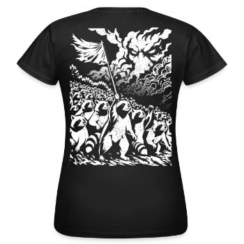 Waschbär Protest Vintage Street Art Design - Frauen T-Shirt - Schwarz - Hinten - AI Model Female 172 dark (172cm)