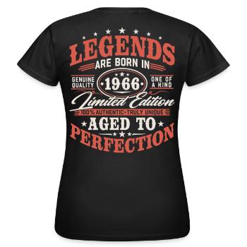 1966 Jahrgang Vintage Geburtstag Geschenk Retro - Frauen T-Shirt - Schwarz - Hinten - AI Model Female 172 dark (172cm)