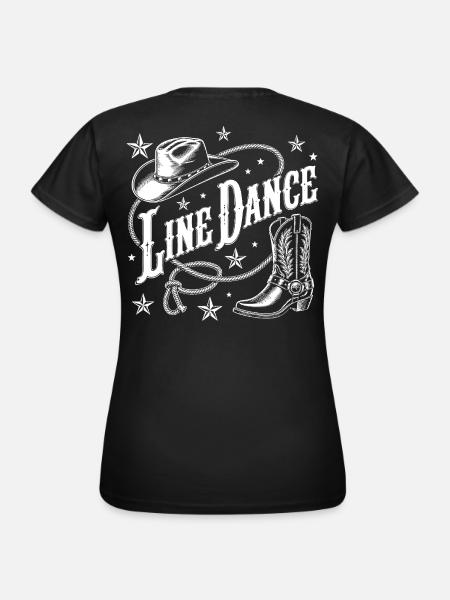 Line Dance Cowboy Flair - Frauen T-Shirt - Schwarz