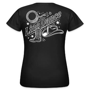Line Dance Country Western Motiv - Frauen T-Shirt - Schwarz - Hinten - AI Model Female 172 dark (172cm)