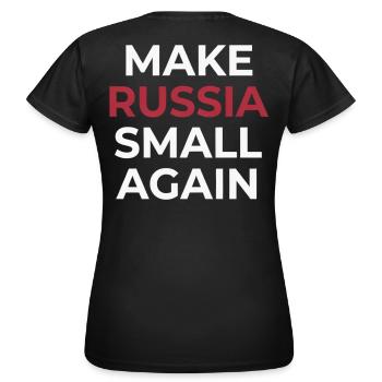 Macht Russland wieder klein - Frauen T-Shirt - Schwarz - Hinten - AI Model Female 172 dark (172cm)