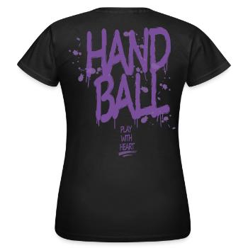 Graffiti de handball avec cœur - T-shirt Femme - noir - Dos - AI Model Female 172 dark (172cm)