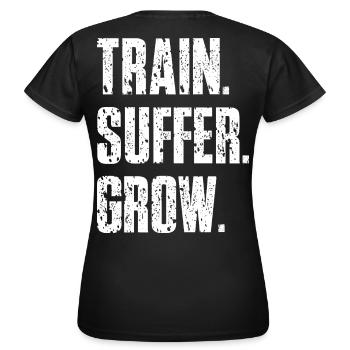 Devise Train Suffer, Grow Grunge - White - T-shirt Femme - noir - Dos - AI Model Female 172 dark (172cm)