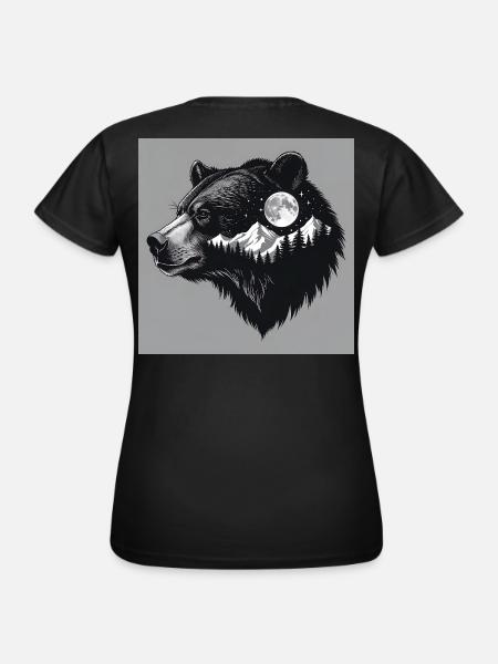 Grizzly Wildnis - Frauen T-Shirt - Schwarz