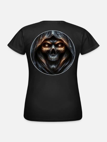 Dark Hooded Skull - Frauen T-Shirt - Schwarz