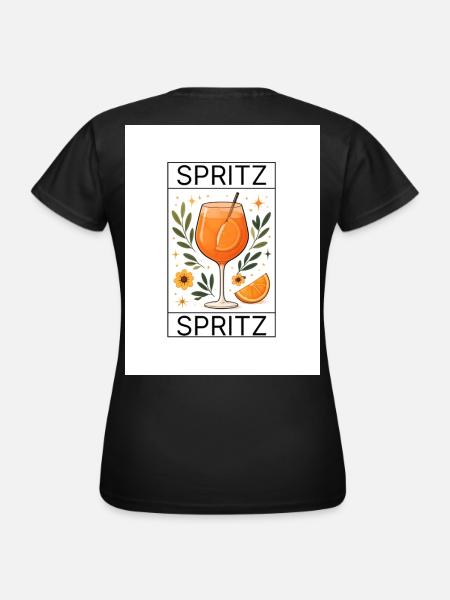 Spritz Glas Botanik Design - Frauen T-Shirt - Schwarz