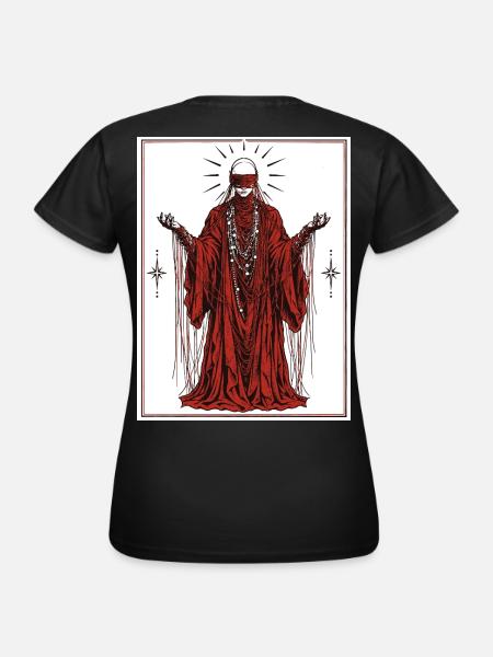 Karmesinrote Augenbindende Entität Halloween - Frauen T-Shirt - Schwarz