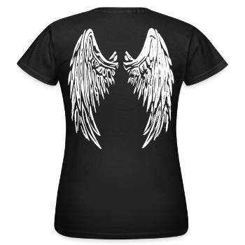 Angel wings Engel fluegel 2reborn wh - Frauen T-Shirt - Schwarz - Hinten - AI Model Female 172 dark (172cm)