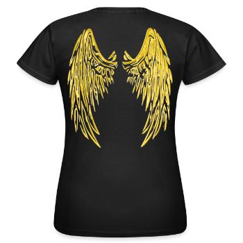 Angel wings Engel fluegel 2reborn yellow - Frauen T-Shirt - Schwarz - Hinten - AI Model Female 172 dark (172cm)