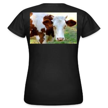 Affiche de vache - T-shirt Femme - noir - Dos - AI Model Female 172 dark (172cm)