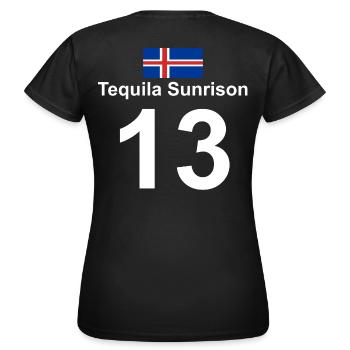 Tequila Sunriseson - Frauen T-Shirt - Schwarz - Hinten - AI Model Female 172 dark (172cm)