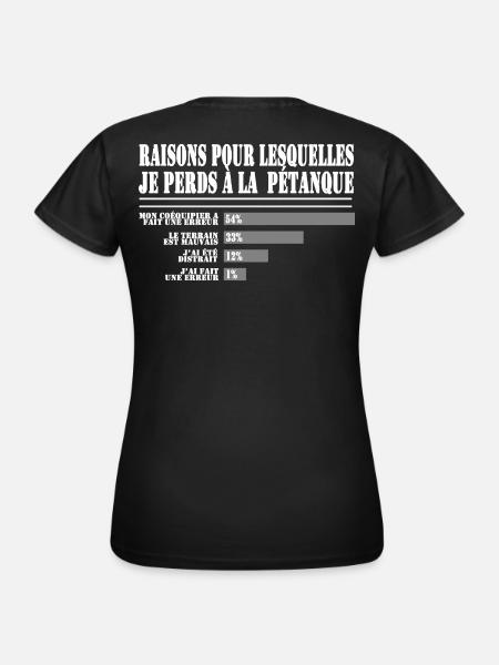 Raisons de Perdre à la Pétanque pour les Fans - T-shirt Femme - noir