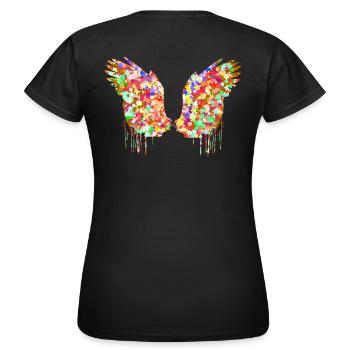 Angelwings,Wings,Aquarelle,Coloré, Angel Wings - T-shirt Femme - noir - Dos - AI Model Female 172 dark (172cm)