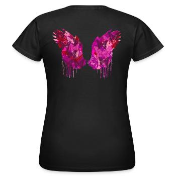 Angelwings,Wings,Aquarelle,Rose, Angel Wings - T-shirt Femme - noir - Dos - AI Model Female 172 dark (172cm)