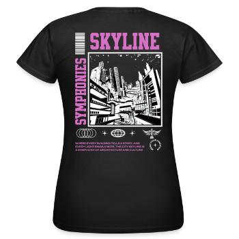 « Skyline Symphonies » Design streetwear - T-shirt Femme - noir - Dos - AI Model Female 172 dark (172cm)