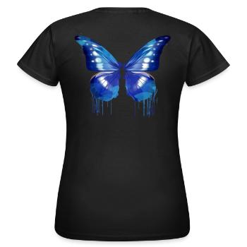 schmetterling,angelwings,Flügel,engel - Frauen T-Shirt - Schwarz - Hinten - AI Model Female 172 dark (172cm)