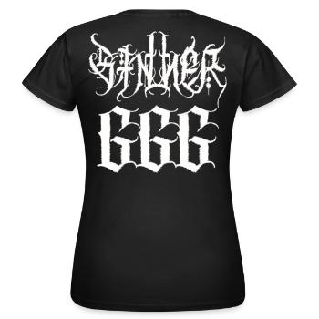 SINNER 666 - Women's T-Shirt - black - Back - AI Model Female 172 dark (172cm)