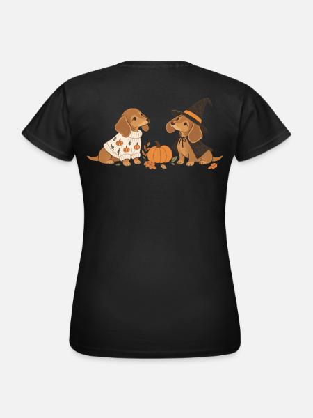 Halloween Dachshund Besties - Frauen T-Shirt - Schwarz