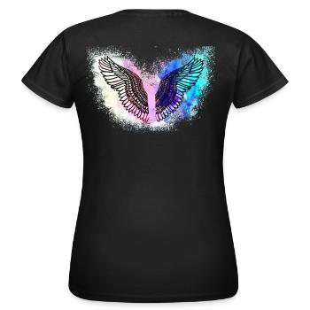 Angelwings,Wings,Aquarelle,Coloré,Angel Wings - T-shirt Femme - noir - Dos - AI Model Female 172 dark (172cm)