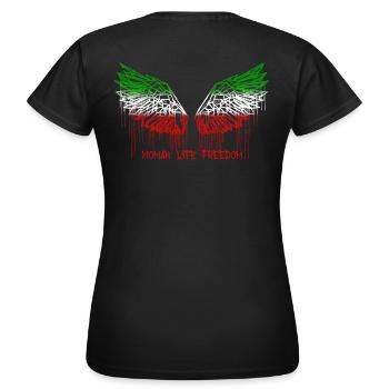 Angelwings,Liberté de vie de femme,Iran,Angel Wings - T-shirt Femme - noir - Dos - AI Model Female 172 dark (172cm)