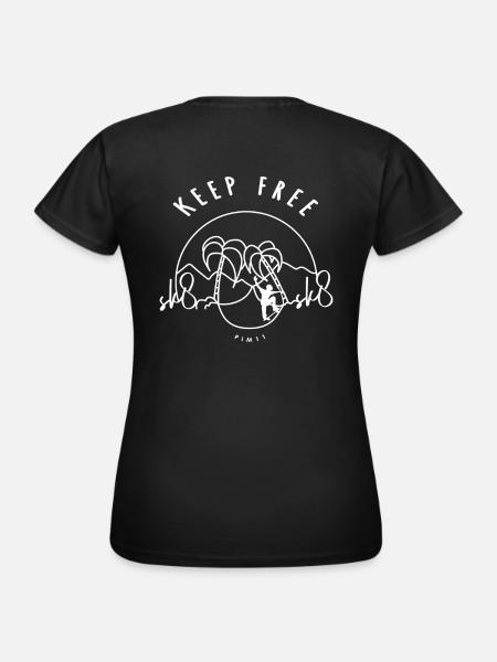 Skate - keepfree (weiss) - Frauen T-Shirt - Schwarz