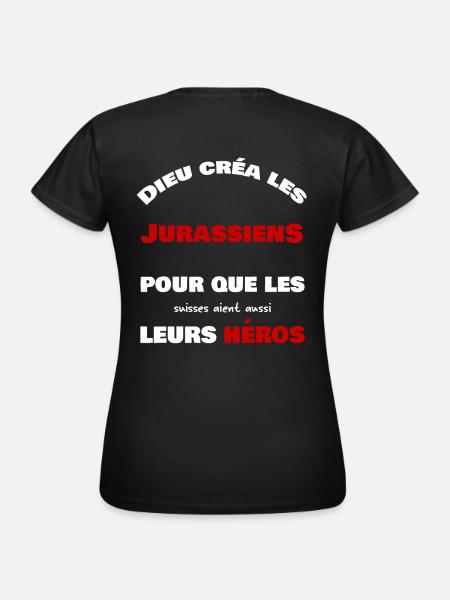 Dieu créa le jurassiens - T-shirt Femme - noir