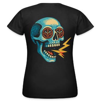 Live Laugh Chronograph Reduziertes Logo Ohne Text - Frauen T-Shirt - Schwarz - Hinten - AI Model Female 172 dark (172cm)