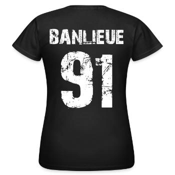 banlieue 91 - T-shirt Femme - noir - Dos - AI Model Female 172 dark (172cm)
