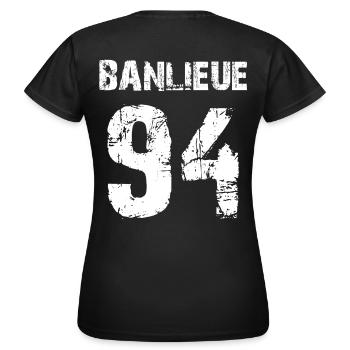 banlieue 94 - T-shirt Femme - noir - Dos - AI Model Female 172 dark (172cm)