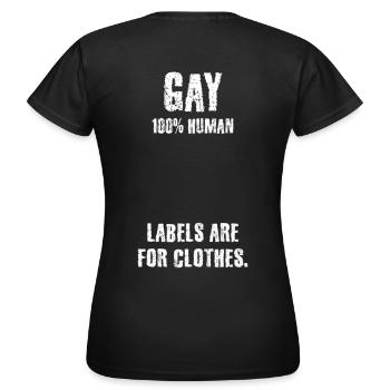 Gay, gay, lesbienne, gay, tolérance, csd - T-shirt Femme - noir - Dos - AI Model Female 172 dark (172cm)