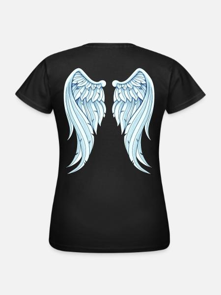 Angelwings lustige Geschenkidee Engelsflügel - Frauen T-Shirt - Schwarz