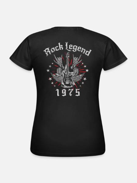 1975 Geburtstag Rock Legends Gitarre - Frauen T-Shirt - Schwarz