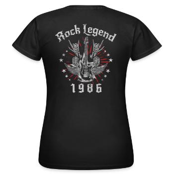 1986 Geburtstag Rock Legends Gitarre - Frauen T-Shirt - Schwarz - Hinten - AI Model Female 172 dark (172cm)