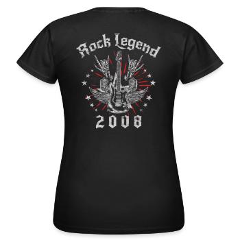 2008 Geburtstag Rock Legends Gitarre - Frauen T-Shirt - Schwarz - Hinten - AI Model Female 172 dark (172cm)