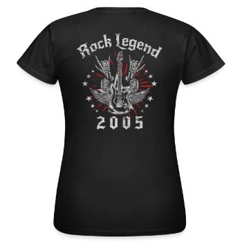 2005 Geburtstag Rock Legends Gitarre - Frauen T-Shirt - Schwarz - Hinten - AI Model Female 172 dark (172cm)