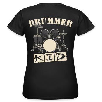 Drummer Kid - Women's T-Shirt - black - Back - AI Model Female 172 dark (172cm)