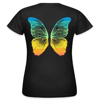 2reborn wings butterfly rainbow fluegel schmetterl - Frauen T-Shirt - Schwarz - Hinten - AI Model Female 172 dark (172cm)